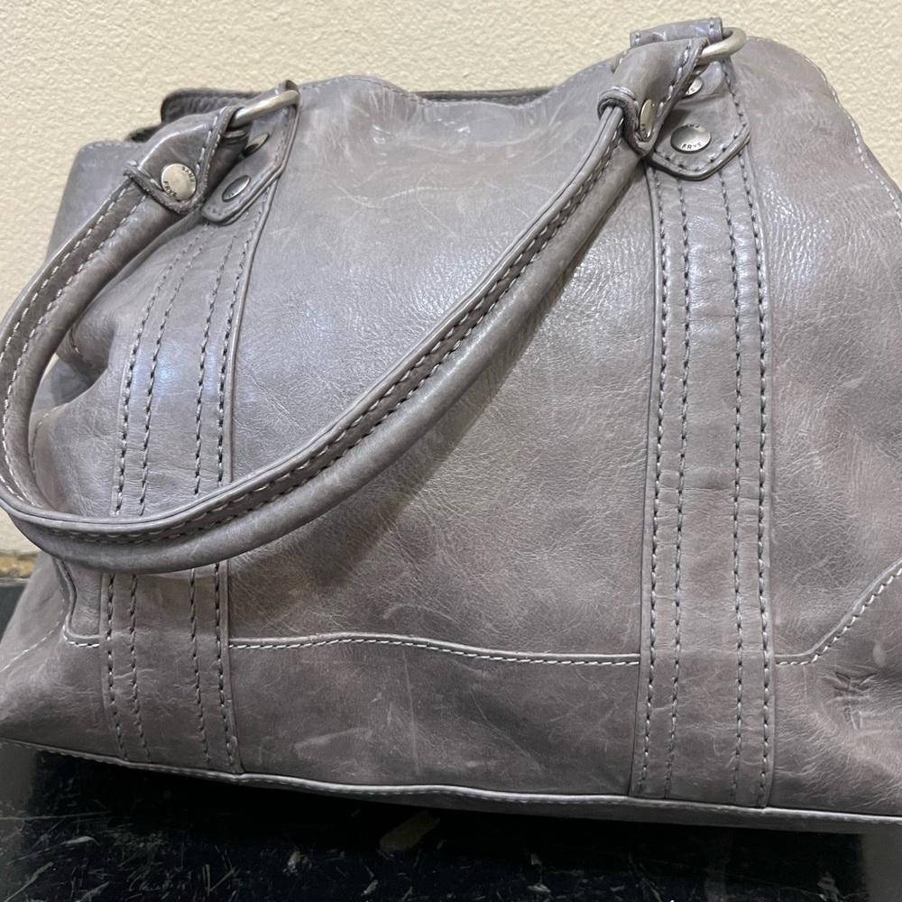 Frye Melissa all leather Gray satchel Bag.